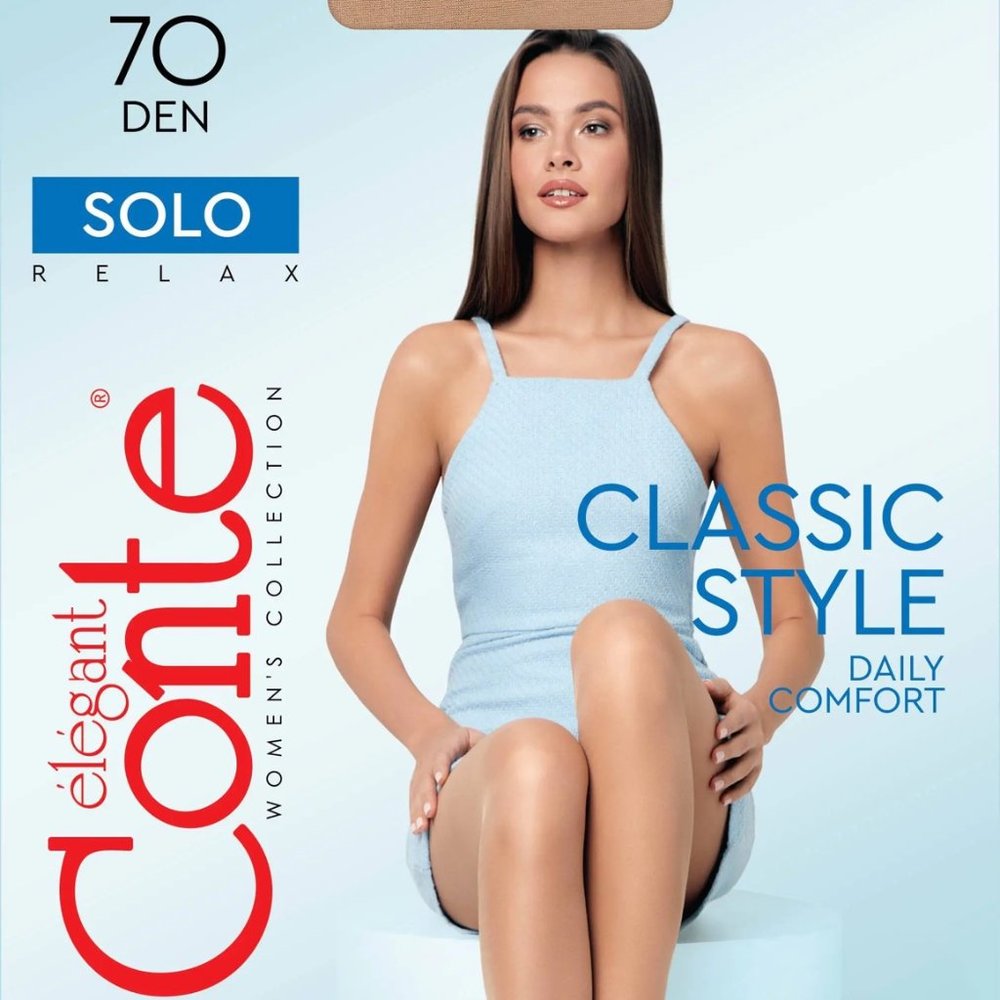 Conte Solo 70 Den - Classic Women's Tights With a Reinforced Shorts
